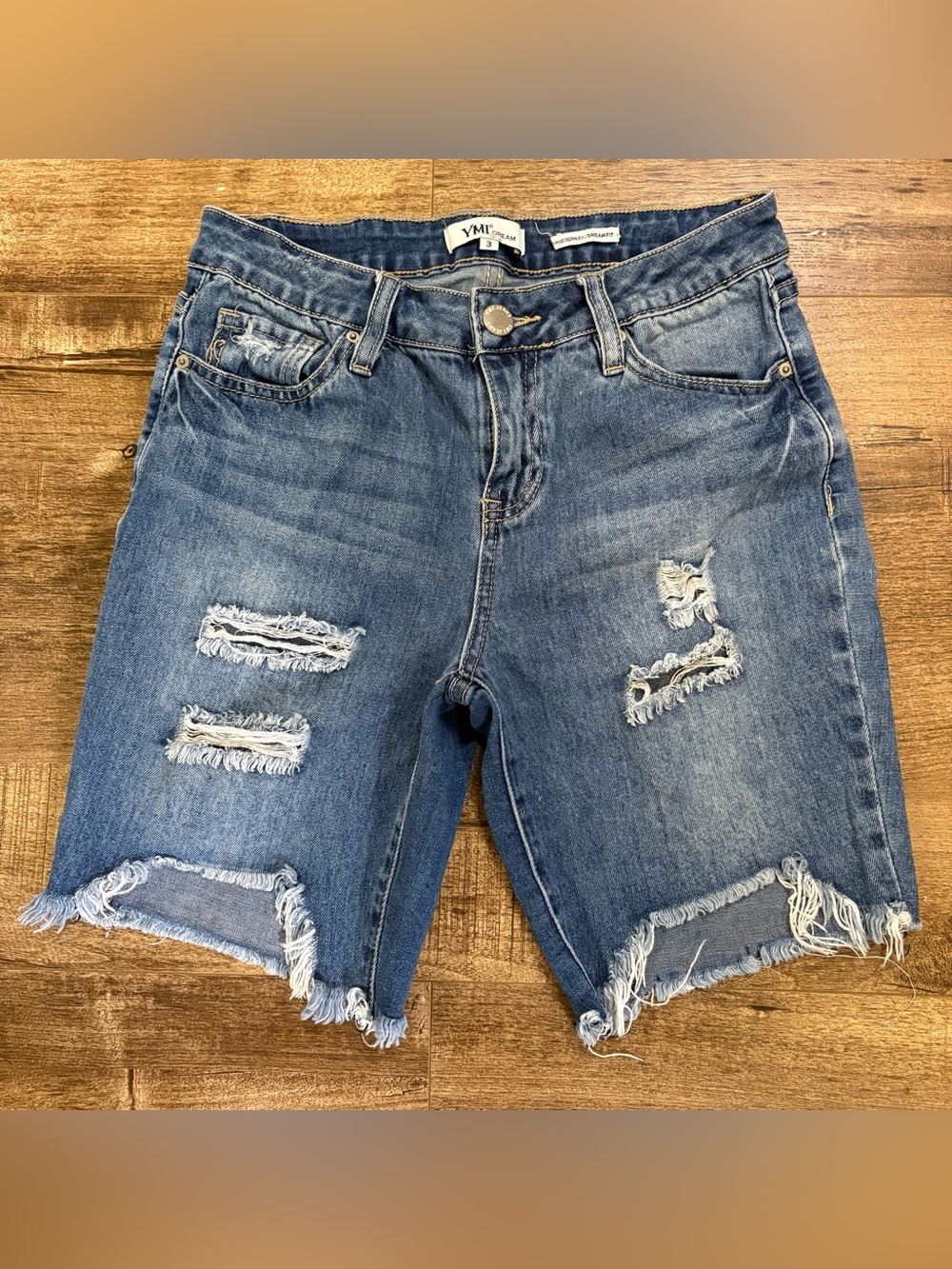 YMI Denim Distressed Women's Blue Shorts